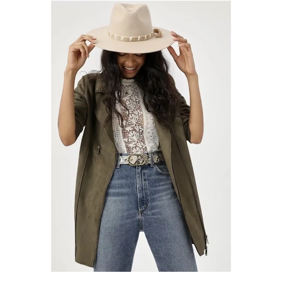 Anthropologie Accessories - Anthropologie Riverside Trimmed Rancher Hat Wool Felt Taupe Braided Band O/S NWT